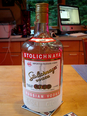 Iced Stolichnaya Vodka