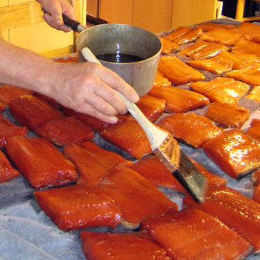 Painting the King Salmon Fillets