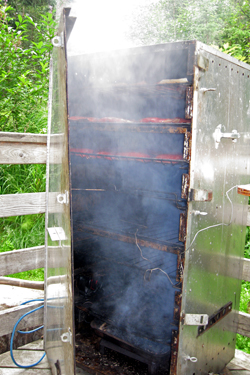 Smoker Loaded and Fired Up