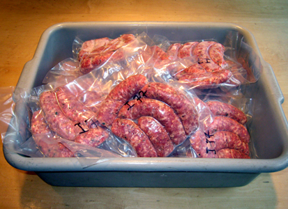 Sausage Ready to Freeze