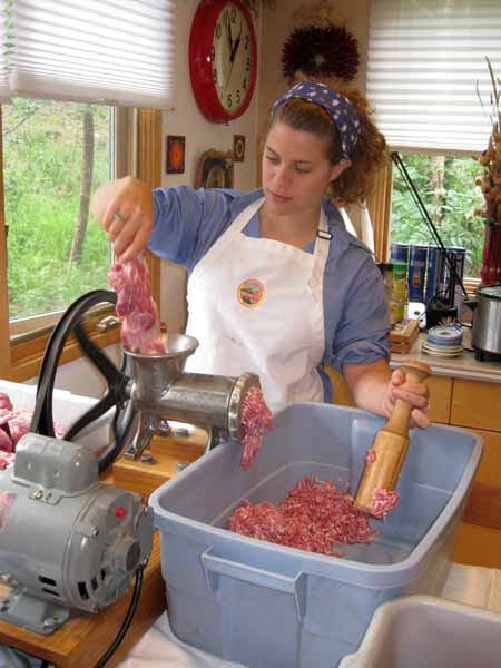 Using a Motorized Chop-Rite Grinder to Make Homemade Sausage